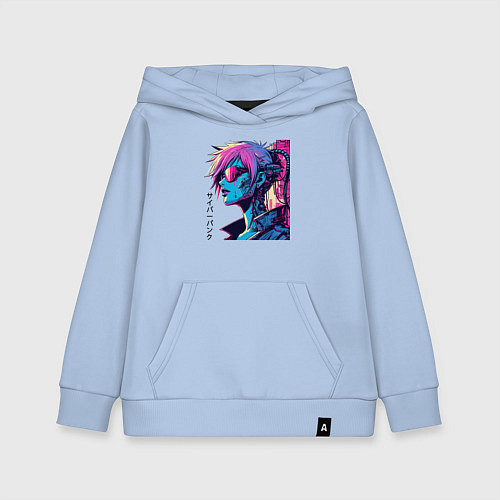 Детская толстовка-худи Cyber girl - pop art fantasy / Мягкое небо – фото 1