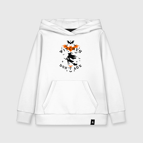 Детская толстовка-худи Ведьмы не стареют - Хэллоуин / Белый – фото 1