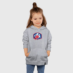 Толстовка детская хлопковая Баскетбол США, цвет: меланж — фото 2