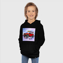 Толстовка детская хлопковая Внедорожник УАЗ Хантер, цвет: черный — фото 2