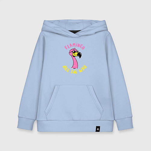 Детская толстовка-худи Flamingo all the way / Мягкое небо – фото 1