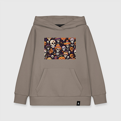 Детская толстовка-худи Страшилки хэллоуин / Утренний латте – фото 1