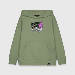 Толстовка детская хлопковая Horror ice cream, цвет: авокадо