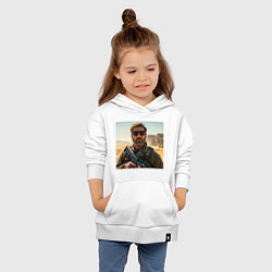 Толстовка детская хлопковая Боец с винтовкой, цвет: белый — фото 2