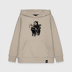 Толстовка детская хлопковая Жнец и его кот, цвет: миндальный