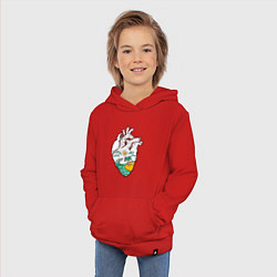 Толстовка детская хлопковая Остров сердца, цвет: красный — фото 2