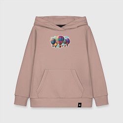 Толстовка детская хлопковая Большие воздушные шары, цвет: пыльно-розовый