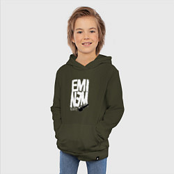 Толстовка детская хлопковая Eminem - microphone, цвет: хаки — фото 2