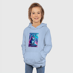 Толстовка детская хлопковая Которо на крыше небоскрёба - мем, цвет: мягкое небо — фото 2
