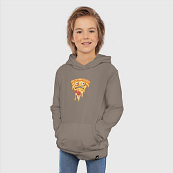 Толстовка детская хлопковая Pizza face, цвет: утренний латте — фото 2