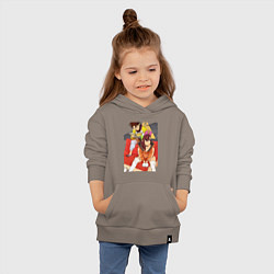 Толстовка детская хлопковая Дандадан: Момо Аясэ, цвет: утренний латте — фото 2