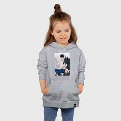 Толстовка детская хлопковая Магическая битва Мэгуми Фусигуро арт, цвет: меланж — фото 2