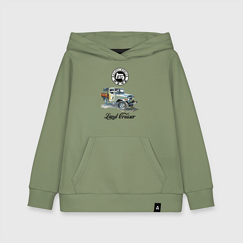 Детская толстовка-худи Грузовик Тойота ретро / Авокадо – фото 1