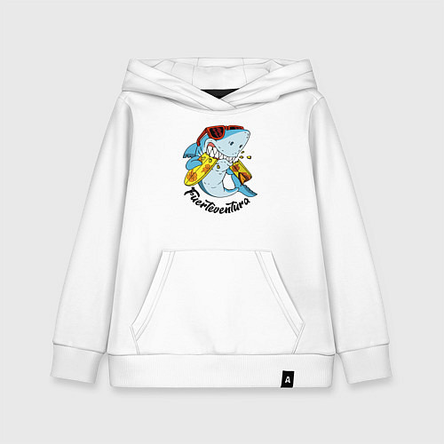 Детская толстовка-худи Fuerteventura summer style - shark / Белый – фото 1
