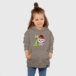 Толстовка детская хлопковая Змеиный новый год 2025, цвет: утренний латте — фото 2