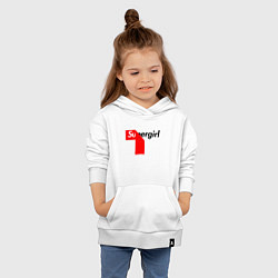 Толстовка детская хлопковая Супердевушка, цвет: белый — фото 2