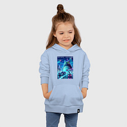 Толстовка детская хлопковая Которо - коллаба мем, цвет: мягкое небо — фото 2