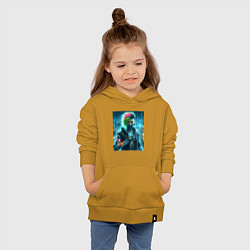Толстовка детская хлопковая Cool girl - cyberpunks not dead, цвет: горчичный — фото 2