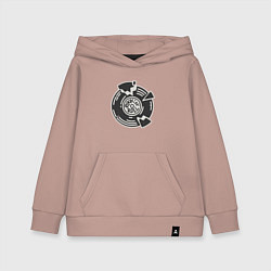 Толстовка детская хлопковая Рок н ролл пластинка, цвет: пыльно-розовый