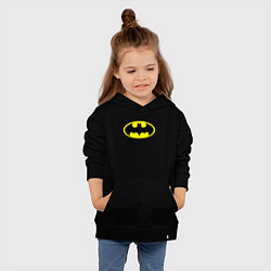 Толстовка детская хлопковая Batman logo, цвет: черный — фото 2