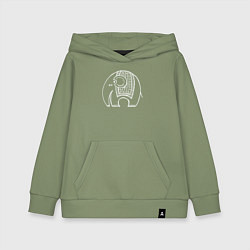Толстовка детская хлопковая Слонёнок из Индии, цвет: авокадо