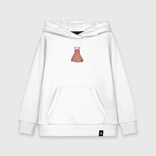 Детская толстовка-худи Влюбленный медведь с сердечками / Белый – фото 1