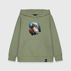 Толстовка детская хлопковая Санта Клаус стимпанк, цвет: авокадо