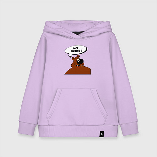 Детская толстовка-худи Медведь хочет мёд / Лаванда – фото 1