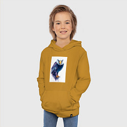 Толстовка детская хлопковая Синий орел, цвет: горчичный — фото 2