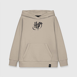 Толстовка детская хлопковая Harry Potter logo, цвет: миндальный