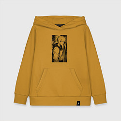 Толстовка детская хлопковая Девушка на уличных задворках, цвет: горчичный