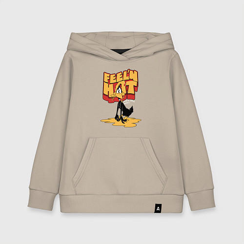 Детская толстовка-худи Даффи Дак тает от жары / Миндальный – фото 1