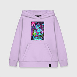Толстовка детская хлопковая Рик и Морти изучают инопланетное насекомое, цвет: лаванда