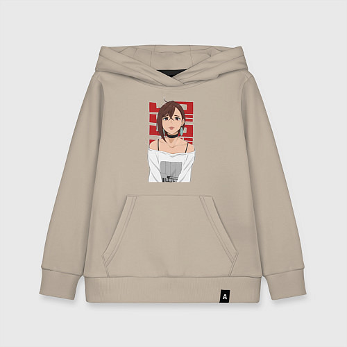 Детская толстовка-худи Дандадан: Момо / Миндальный – фото 1