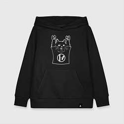Толстовка детская хлопковая Twenty one pilots - cat rock, цвет: черный