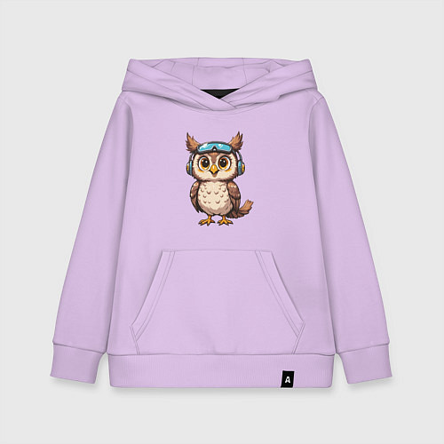 Детская толстовка-худи Сова геймер / Лаванда – фото 1