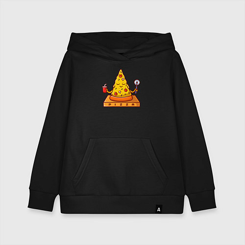 Детская толстовка-худи Pizza yoga / Черный – фото 1