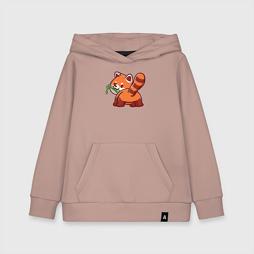 Детская толстовка-худи Игривая красная панда / Пыльно-розовый – фото 1