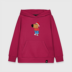 Толстовка детская хлопковая Чиловый парень- новогодний, цвет: маджента