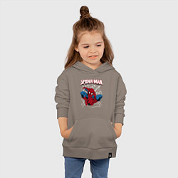 Толстовка детская хлопковая Человек паук, цвет: утренний латте — фото 2