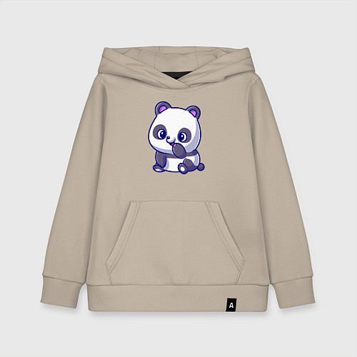 Детская толстовка-худи Миленькая панда / Миндальный – фото 1