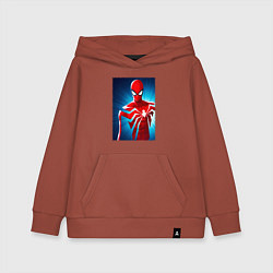 Толстовка детская хлопковая Новый человек паук игра, цвет: кирпичный