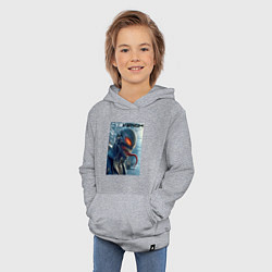 Толстовка детская хлопковая Перерождение ядовитой слизи в киберпанк - Веном, цвет: меланж — фото 2