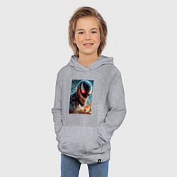 Толстовка детская хлопковая Ужасный Веном - неоновое свечение, цвет: меланж — фото 2