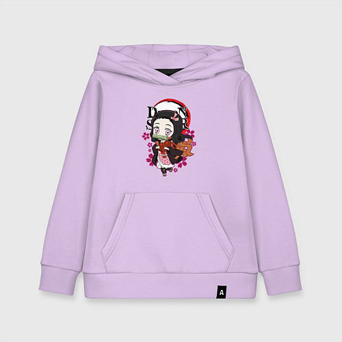 Детская толстовка-худи Клинок рассекающий демонов Незуко каваи / Лаванда – фото 1