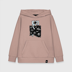 Толстовка детская хлопковая Космический сон, цвет: пыльно-розовый