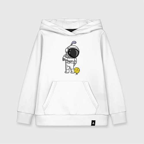 Детская толстовка-худи Космический гольф / Белый – фото 1