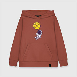 Толстовка детская хлопковая Полёт на лунном шарике, цвет: кирпичный