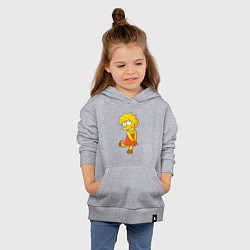 Толстовка детская хлопковая Lisa Simpson, цвет: меланж — фото 2