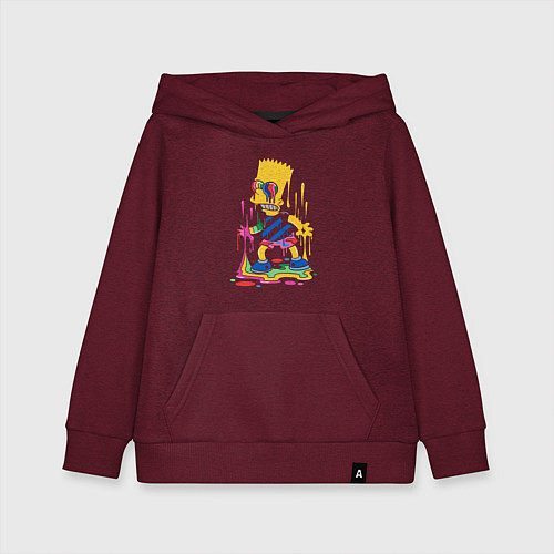 Детская толстовка-худи Color Bart / Меланж-бордовый – фото 1